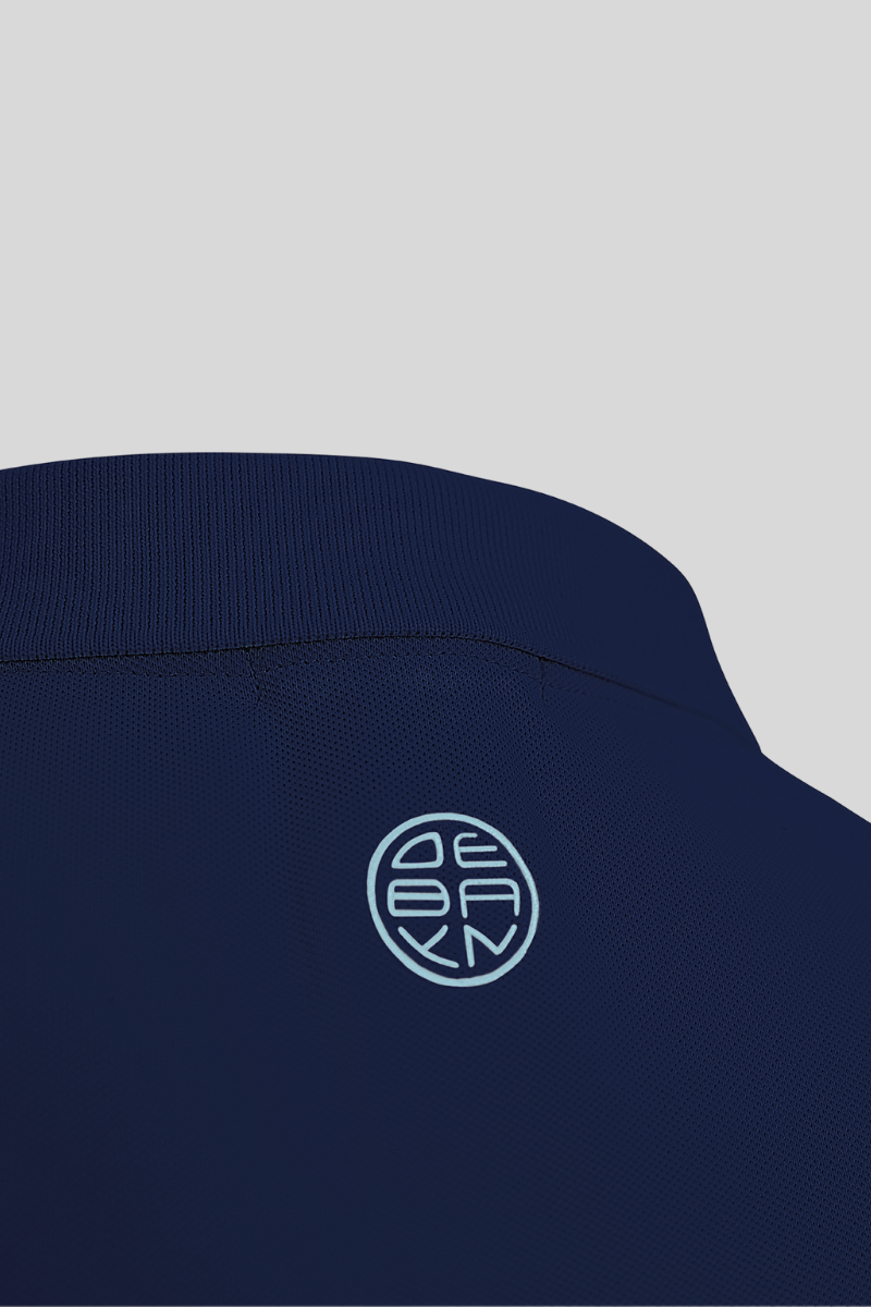 Polo Navy Menton Debayn Embroidered Logo Back